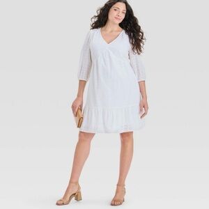 Maternity by Ingrid & Isabel White Eyelet Mini Dress